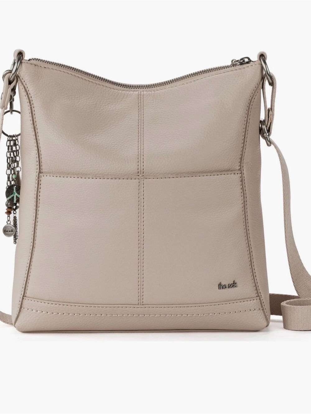 The Sak Taupe Leather Crossbody Bag